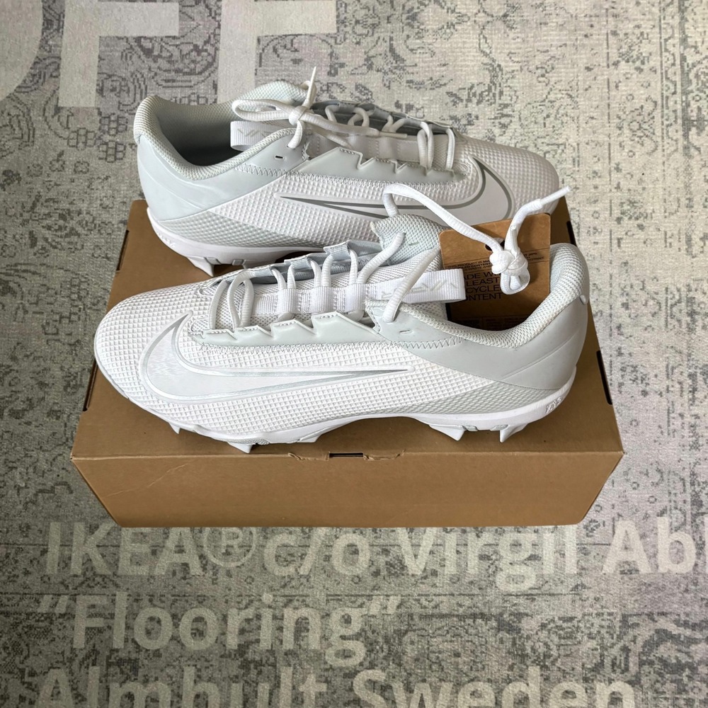 Nike Vapor Edge Shark 2 Football Cleats Mens 9.5 White Wolf Grey DH5088-100 NWOB